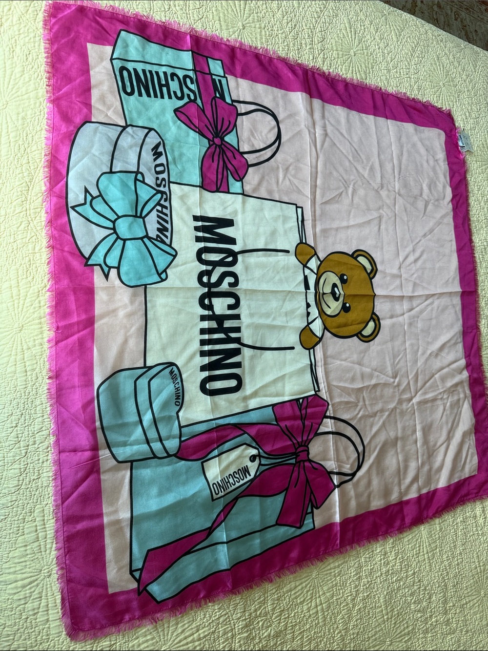 Moschino Teddy silk scarf